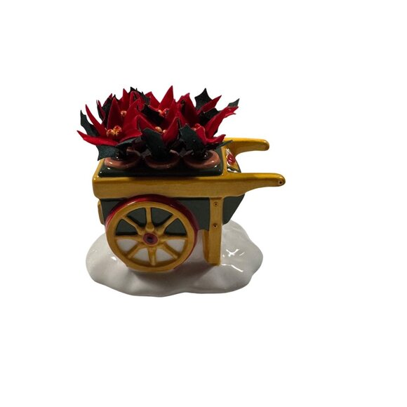 The Original Snow Village "Poinsettias For Sale" Handpainted Ceramic Accessories - Picture 2 of 8